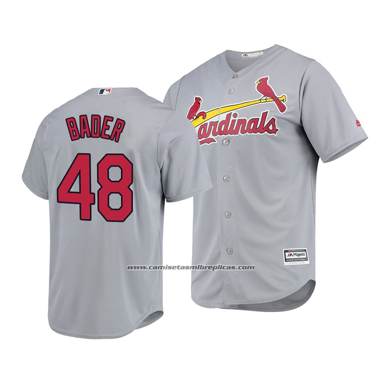 Camiseta Beisbol Hombre St. Louis Cardinals Harrison Bader Cool Base Road Gris